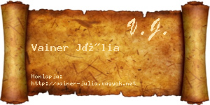 Vainer Júlia névjegykártya